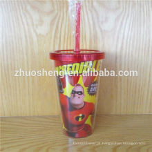 Tumbler Zhuosheng plástico, copo plástico da qualidade superior parede dupla 450ml